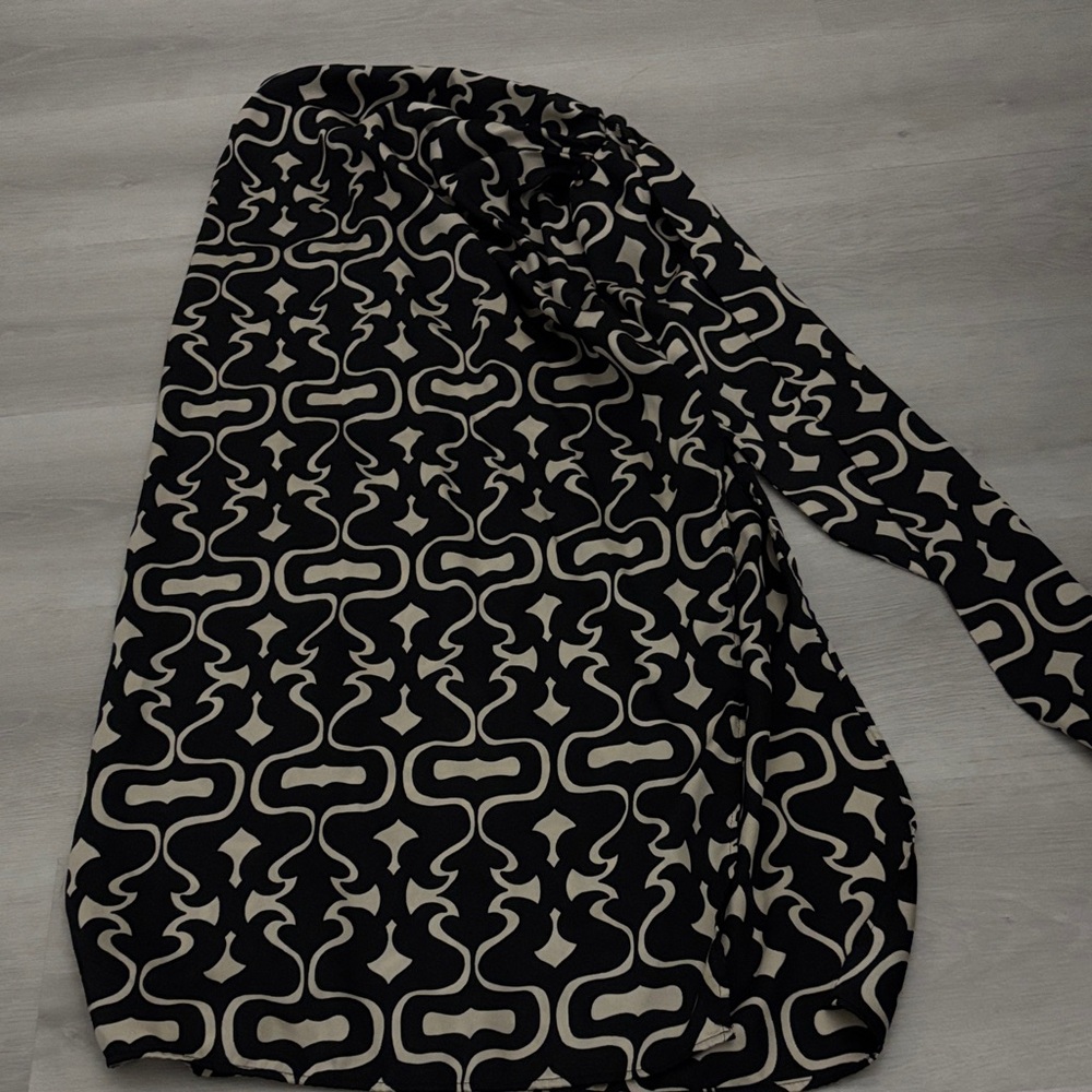 Black and Cream Patterned Skirt